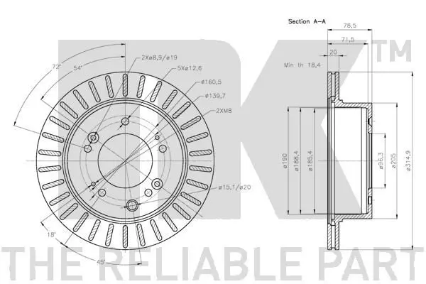 Handler.Part Brake disc NK 203530 3