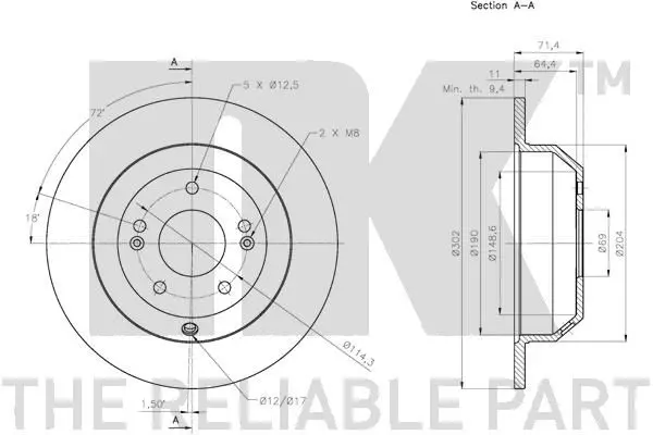 Handler.Part Brake disc NK 203534 3