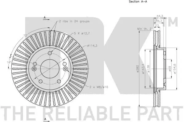 Handler.Part Brake disc NK 203538 3