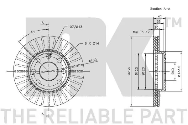 Handler.Part Brake disc NK 203608 3