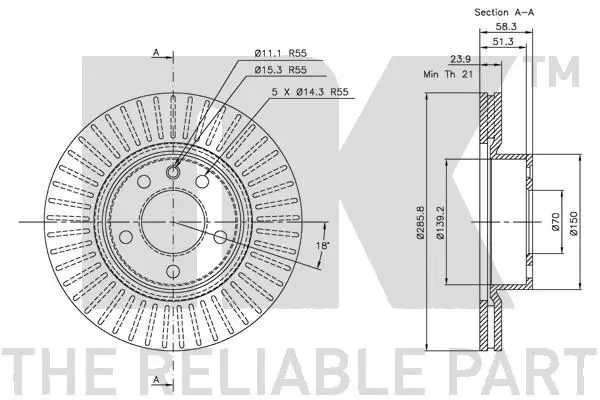 Handler.Part Brake disc NK 203620 3