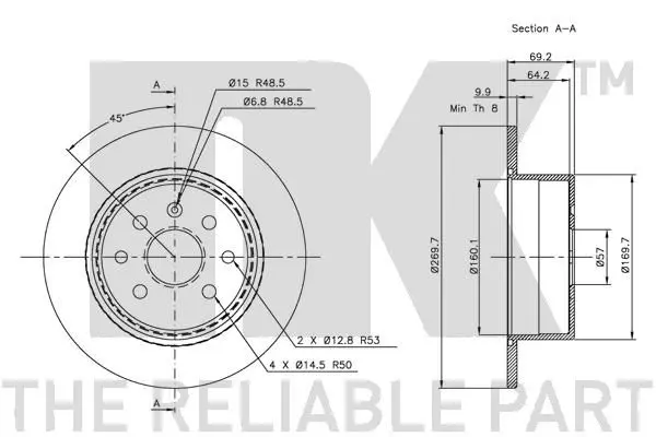 Handler.Part Brake disc NK 203623 3