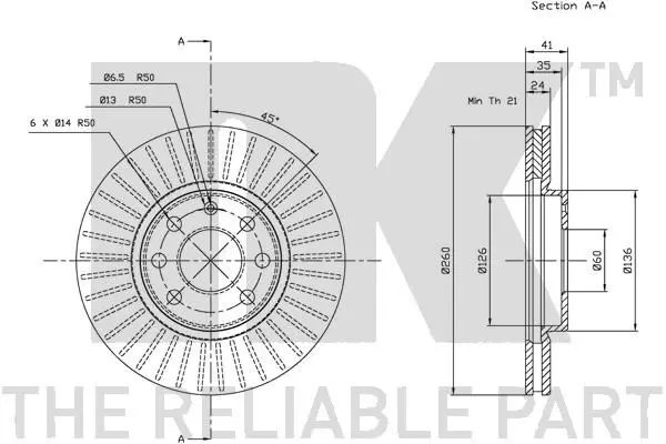 Handler.Part Brake disc NK 203637 3