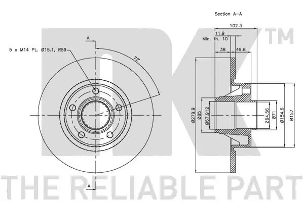 Handler.Part Brake disc NK 203647 3