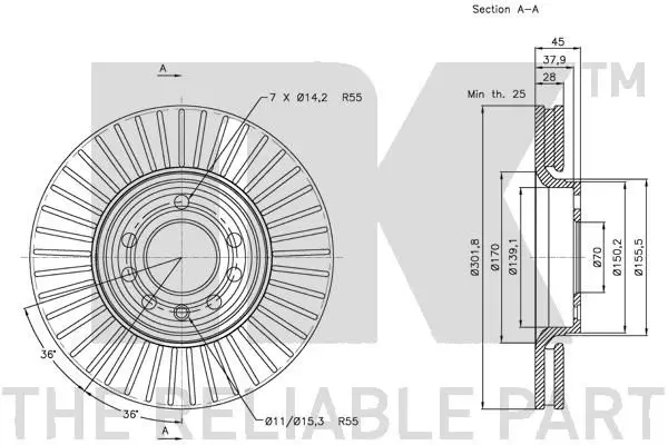 Handler.Part Brake disc NK 203648 3