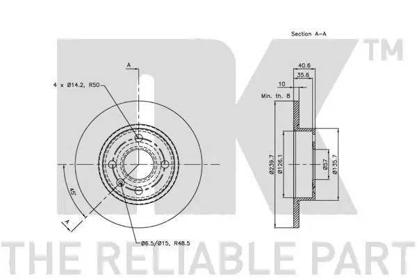 Handler.Part Brake disc NK 203649 3