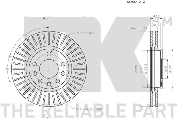 Handler.Part Brake disc NK 203660 3