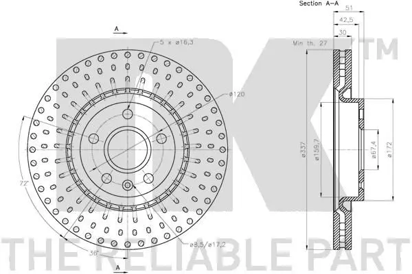 Handler.Part Brake disc NK 203671 3