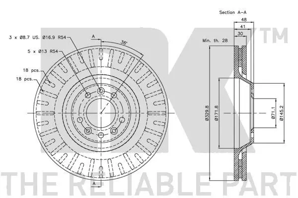 Handler.Part Brake disc NK 203728 3