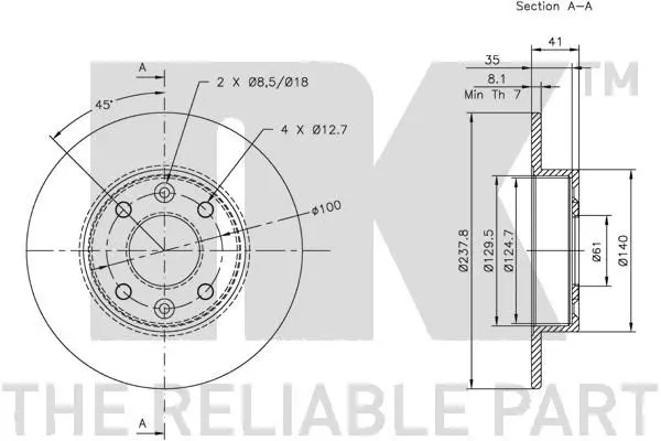 Handler.Part Brake disc NK 203906 3