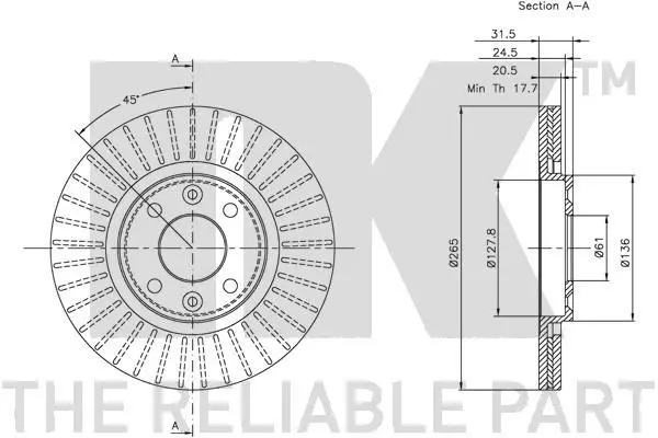 Handler.Part Brake disc NK 203926 3