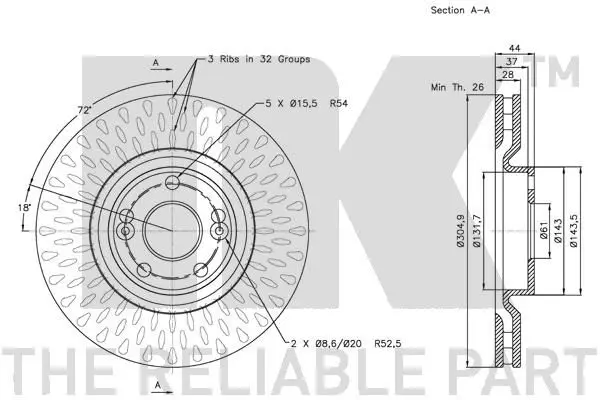 Handler.Part Brake disc NK 203942 3