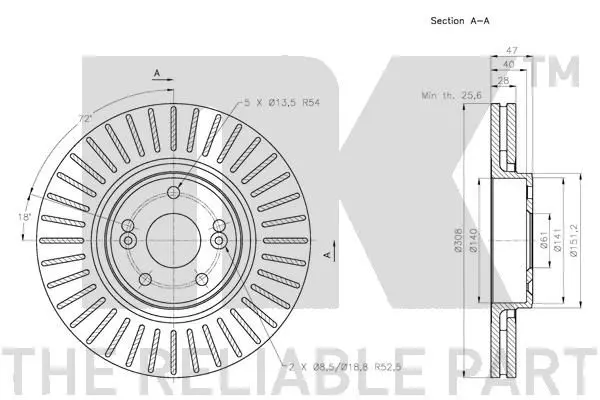 Handler.Part Brake disc NK 203961 3