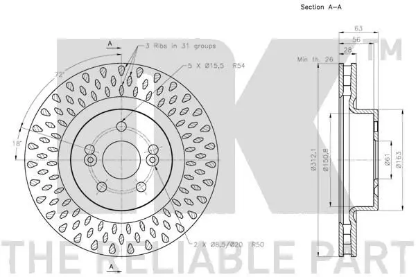 Handler.Part Brake disc NK 203966 3