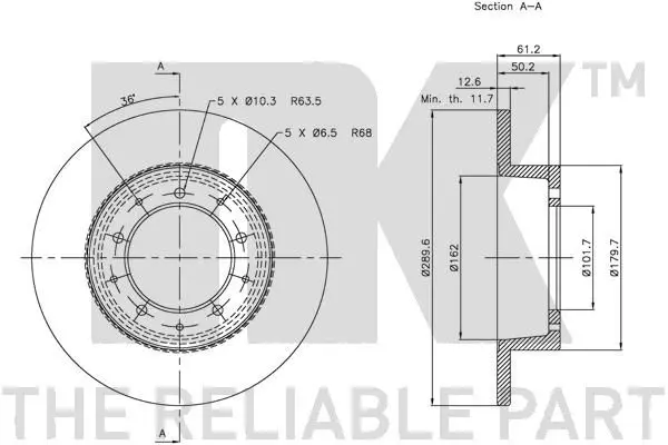 Handler.Part Brake disc NK 204002 3