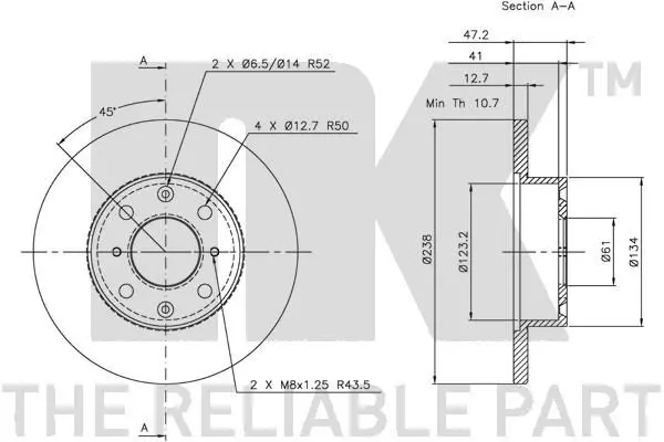 Handler.Part Brake disc NK 204006 3