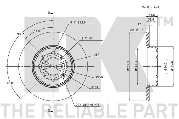 Handler.Part Brake disc NK 204012 3