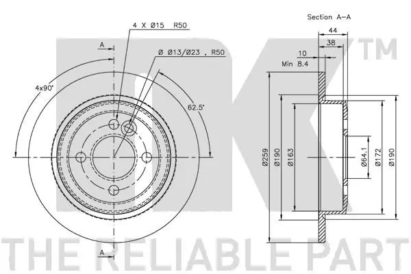 Handler.Part Brake disc NK 204017 3