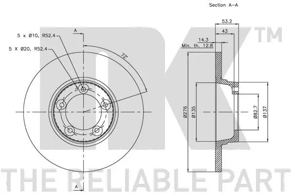 Handler.Part Brake disc NK 204021 3