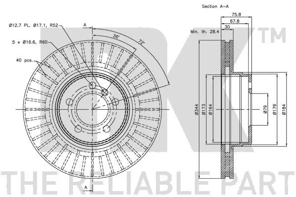 Handler.Part Brake disc NK 204025 3