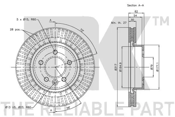 Handler.Part Brake disc NK 204026 3