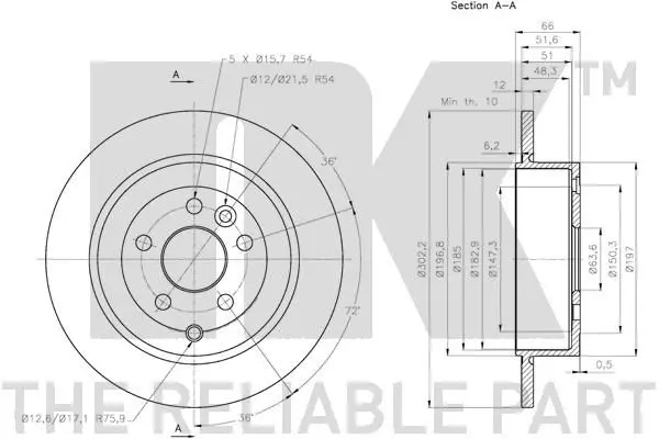 Handler.Part Brake disc NK 204031 3