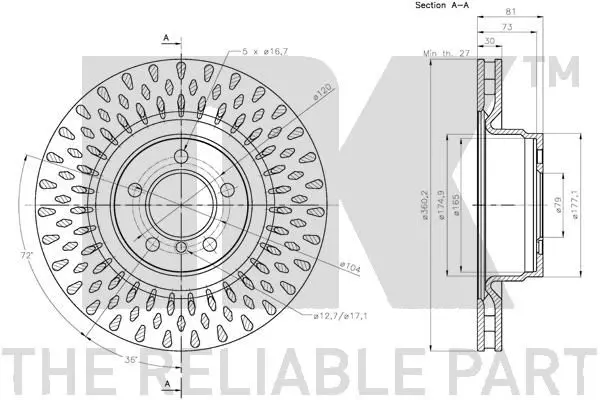 Handler.Part Brake disc NK 204044 3