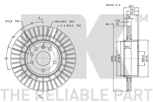 Handler.Part Brake disc NK 204111 3