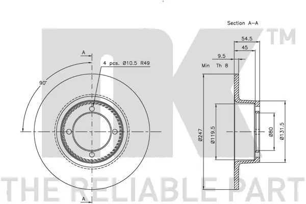 Handler.Part Brake disc NK 204303 2