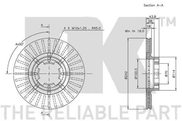 Handler.Part Brake disc NK 204402 2