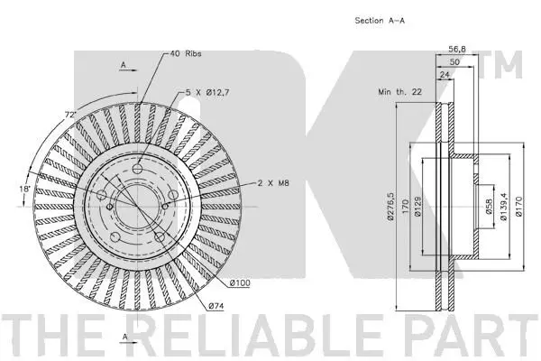 Handler.Part Brake disc NK 204406 3