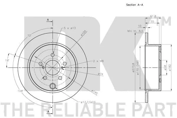 Handler.Part Brake disc NK 204422 3