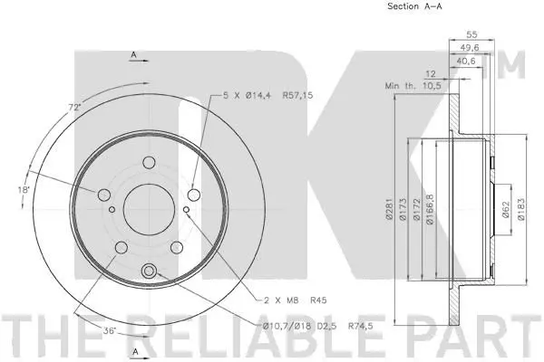 Handler.Part Brake disc NK 3145114 3