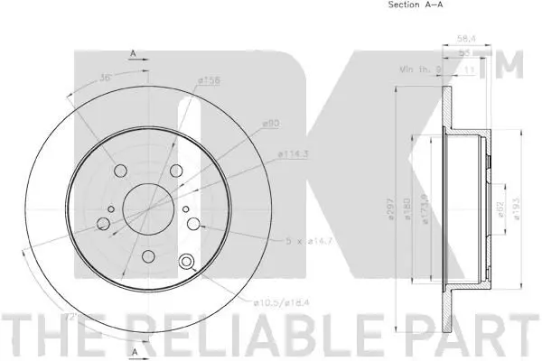 Handler.Part Brake disc NK 2045136 3