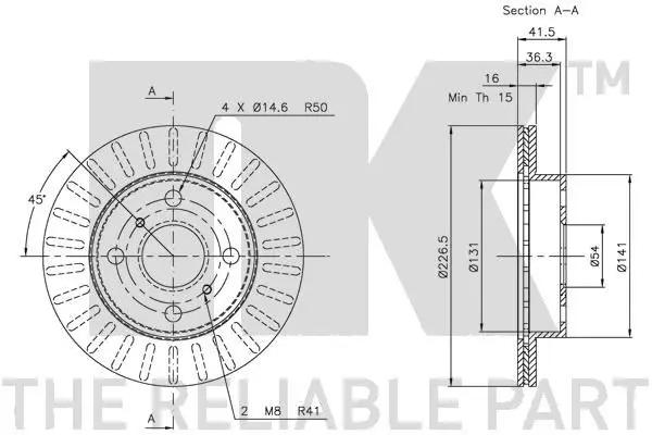 Handler.Part Brake disc NK 204520 2