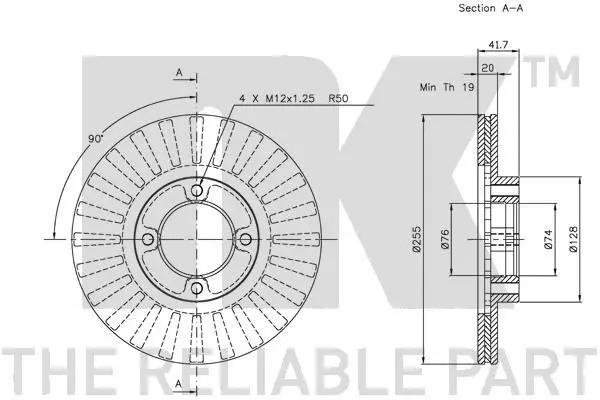 Handler.Part Brake disc NK 204525 2