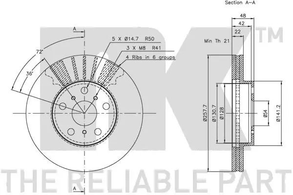 Handler.Part Brake disc NK 204534 2