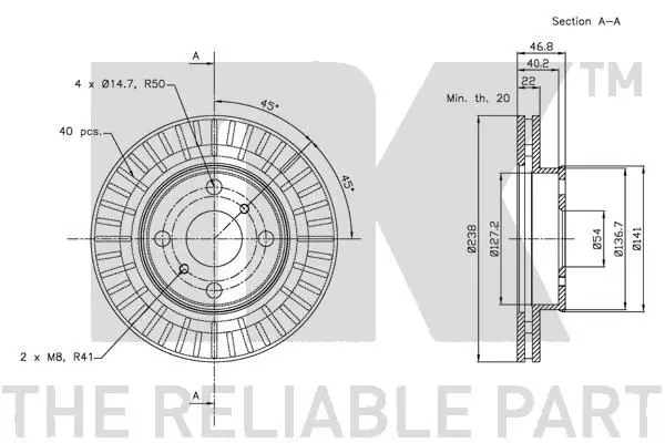 Handler.Part Brake disc NK 204551 2