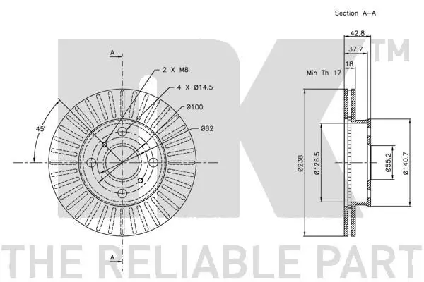 Handler.Part Brake disc NK 204559 3