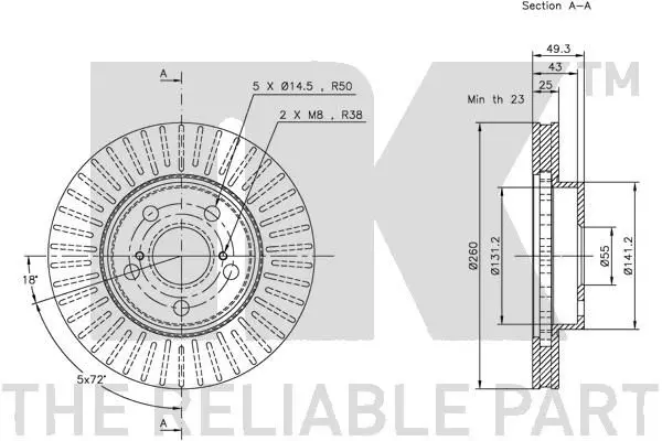 Handler.Part Brake disc NK 204564 3