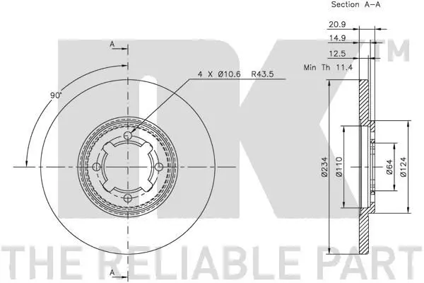 Handler.Part Brake disc NK 204568 2