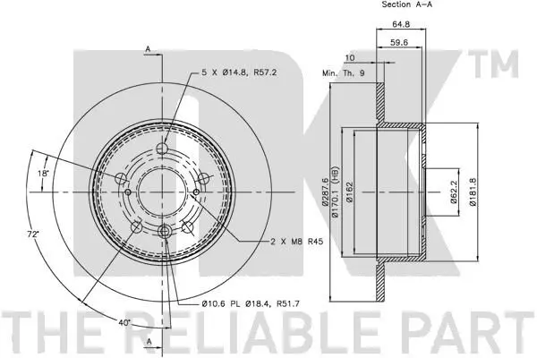 Handler.Part Brake disc NK 204570 3