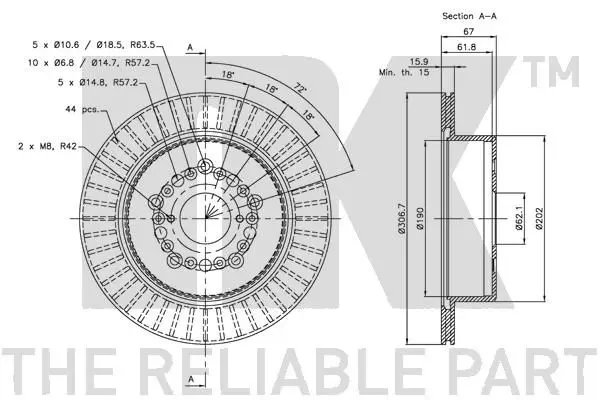 Handler.Part Brake disc NK 204573 3