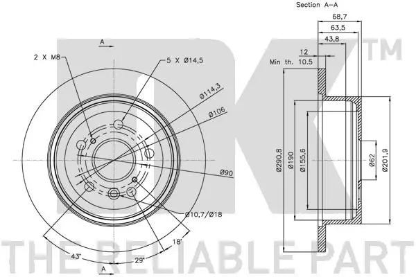 Handler.Part Brake disc NK 204576 3