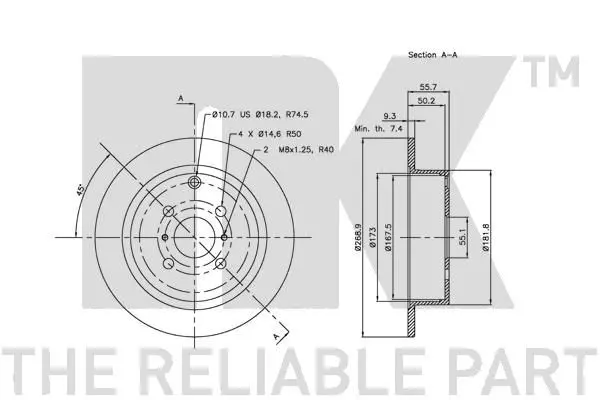 Handler.Part Brake disc NK 204581 3