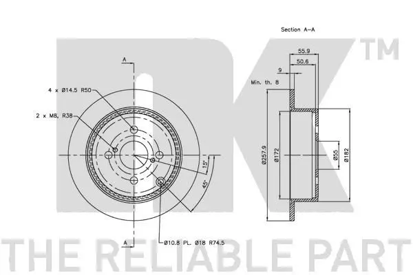 Handler.Part Brake disc NK 204584 3