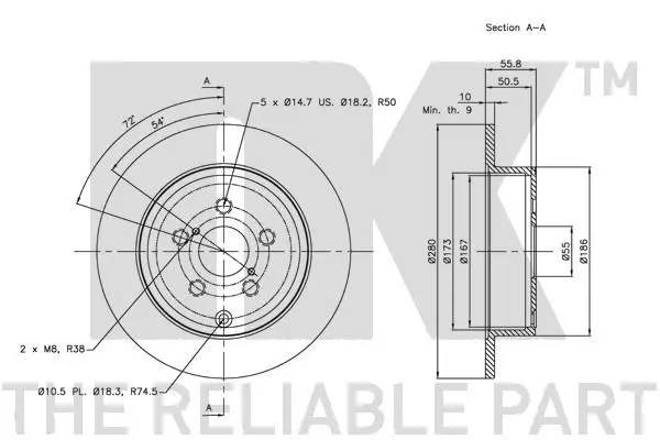 Handler.Part Brake disc NK 204589 3