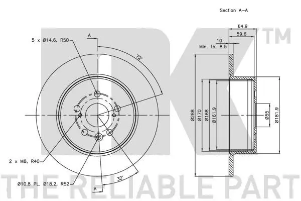 Handler.Part Brake disc NK 204594 3