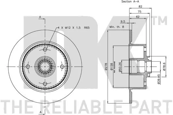 Handler.Part Brake disc NK 204701 3