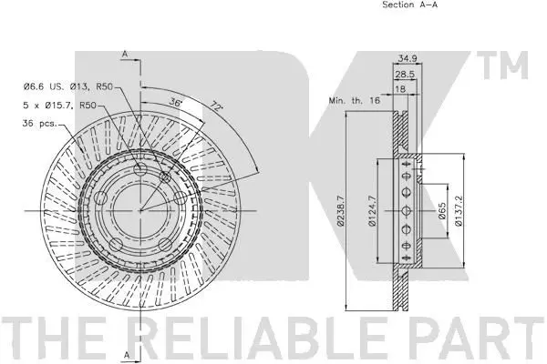 Handler.Part Brake disc NK 2047101 3